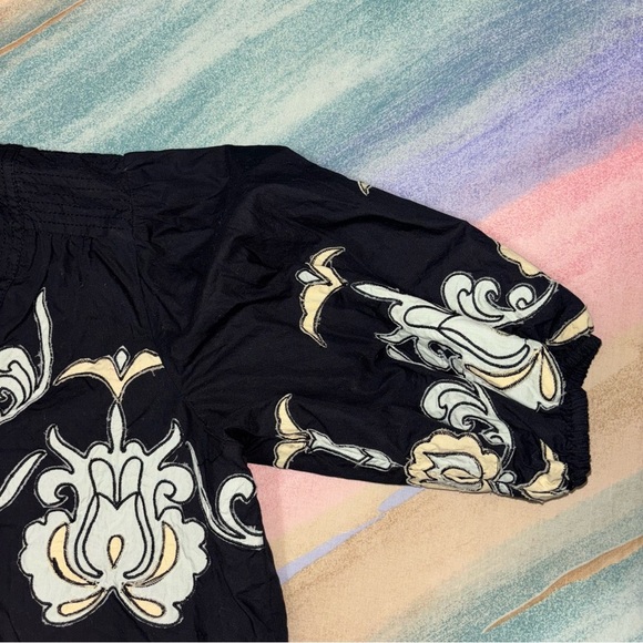 By Anthropologie Puff-Sleeve Blouse embroidered women’s size XS - Picture 5 of 9